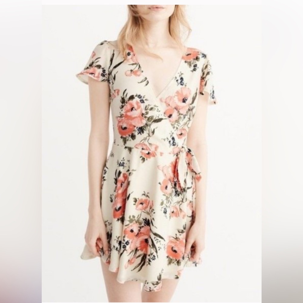 Abercrombie & Fitch Floral Wrap Style Whimsical Midi Dress Size M